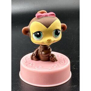 Littlest Pet Shop LPS Girl Monkey‎ With Bow 2006 McDonalds Happy Meal Toy #158
